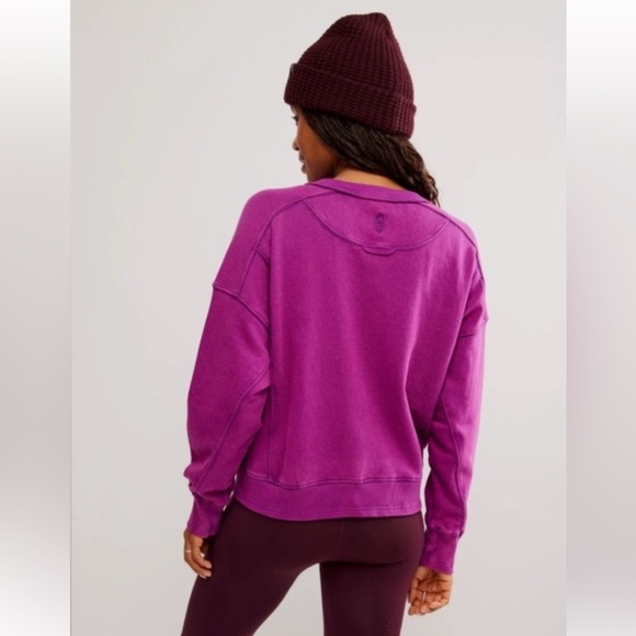Free People Movement x Hatch Intercept Pullover Sweatshirt Purple Size Small NWT - Picture 2 of 7